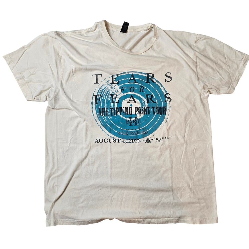 2023 Tears for Fears Tipping Point Tour Concert Band Tee White Size XL